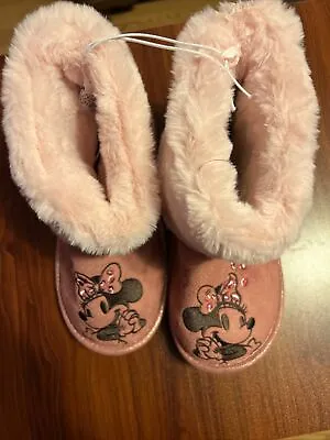 Disney Minni Mouse Pink Slippers Size L • $7.48