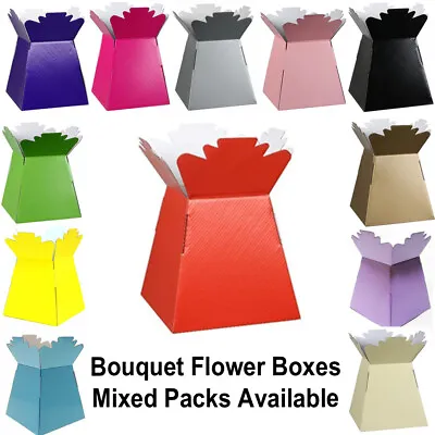 Bouquet Flower Boxes - Living Vase Florist Box Plant Easter Sweet Gift Present • £3.29