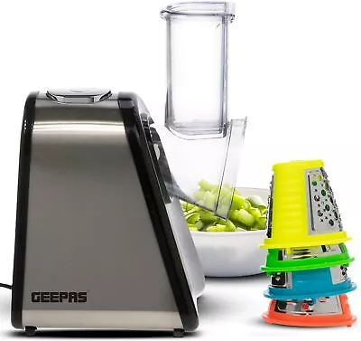 Geepas 200W 4 In 1 Electric Salad Maker | Electric Multi Grater Fruit Cutter • £60.95