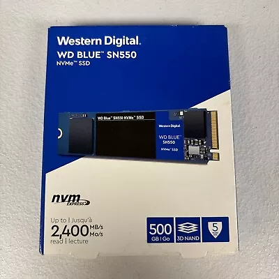 Western Digital WD Blue SN550 500GB SSD M.2 NVMe PCIe Up To 2400MB/s (FREE SHIP) • $59