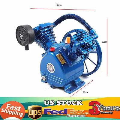V Style 2 Cylinder 175psi Air Compressor Pump Motor Head Double Stage Air Tool • $199.50