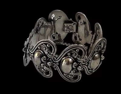 Margot De Taxco Mexico Sterling Silver Hearts Bracelet And Brooch #5213 Ca. 1950 • $895