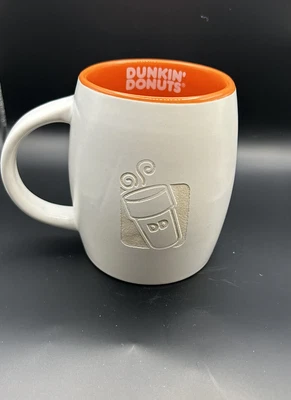 $2.99 • Buy Dunkin' Donuts 2012 Engraved 14 Oz Ceramic Coffee Mug Cup White & Orange