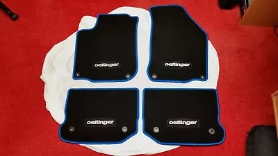 Oettinger Öttinger Velour Floor Mats Black+Blue NEW MK4 Golf+Jetta+Beetle • $340