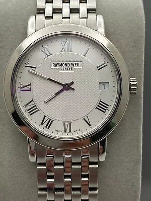 Raymond Weil Geneve Toccata 5593 White Roman Numeral Dial Steel 30mm Mens Watch • $175