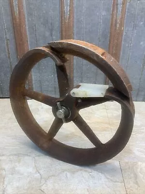 Unique ￼Industrial Rusty Machine Steampunk Pulley Gear Cog Lamp Base Wheel • $22.49