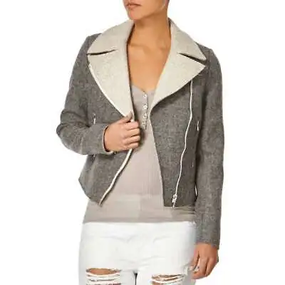 100% VANESSA BRUNO JACKET New Grey Wool Flannel Lace Up Back Fr40 UK12 Bnwt £895 • $410.46