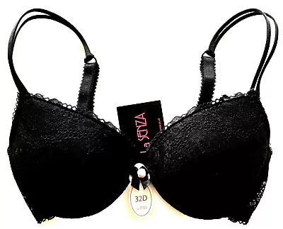 La Senza Underwired Push Up Padded Bra 32D BLACK BNWT • £19.95