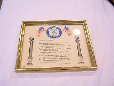 American Bicentennial  Freemasonry Framed Poem 1976 • $22