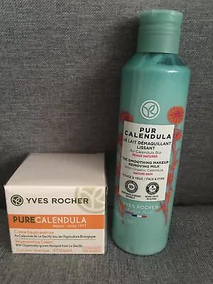 YvesRocher 2 Pcs PURE CALENDULA Day/Night CREAM50ml+Makeup Removing MILK200ml • £22.90