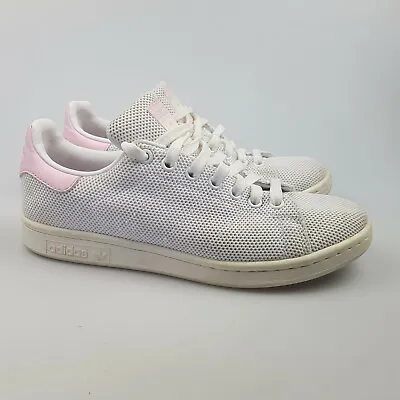 Women's ADIDAS 'Stan Smith' Sz 8 US Shoes White Pink VGCon | 3+ Extra 10% Off • $31.49