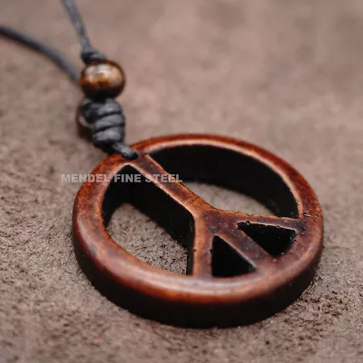 MENDEL Unisex Mens Womens Resin Peace Sign Symbol Pendant Necklace Jewelry Rope • $9.99