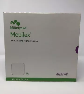 Mepilex  Soft Silicone Foam  6  X 6  Molnlycke Health 5ct. 1 Box EX 6/28/25 • $21.49