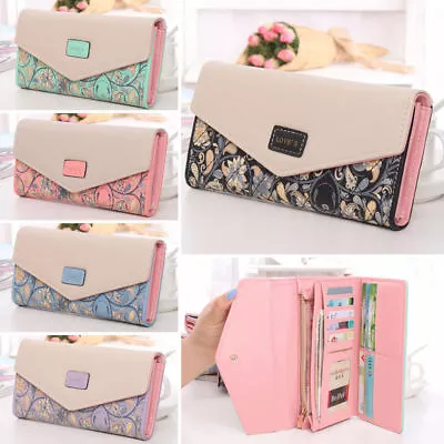 Ladies Women Envelope Leather Wallet Long Purse Card Phone Holder Case Handbag • $9.56