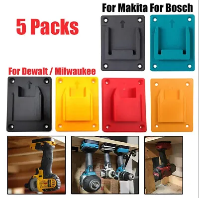 5 Pack Holder Battery Storage Wall Mount Tool Bracket For Makita For Dewalt 18v • $10.99