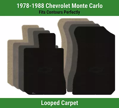 Lloyd Loop Front Mats For '78-88 Monte Carlo W/Black Outline Chevy Bowtie • $138.99