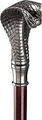 $25.79 • Buy Wooden Walking Stick Black Cobra Designer Head Brass Handle Cane For Grandparent
