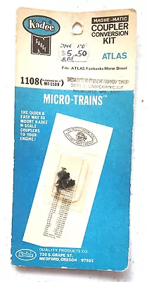 Kadee MIcro Trains Mt-1108 Coupler Conversion Kit Atlas Fairbanks N Scale J3 • $7