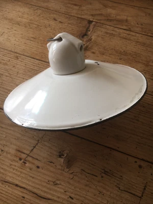 £34 • Buy Small Vintage White Enamel Shade 