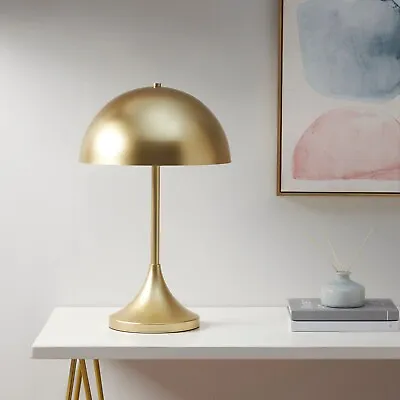 INK+IVY Metal Gold Table LampModern Small Dome Bedside Lamps Nightstand • $236.84