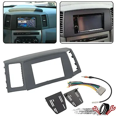 Double Din Radio Dash Kit Wiring Harness For 2005-2007 Jeep Grand Cherokee • $41.18