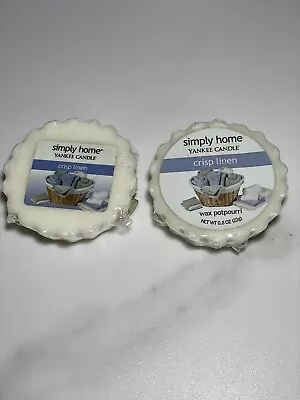 Yankee Candle Simply Home Tart Wax Melts Lot Set Of 2 Crisp Linen New • £9.51