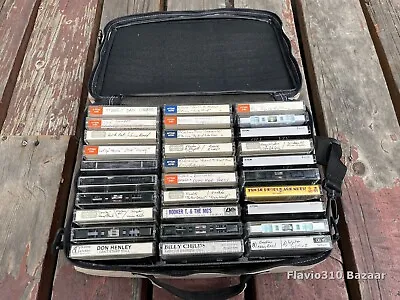 $29 • Buy Vintage Cassette Tape Collection Carrier Lot Of (30) Mixed Artists / Genres