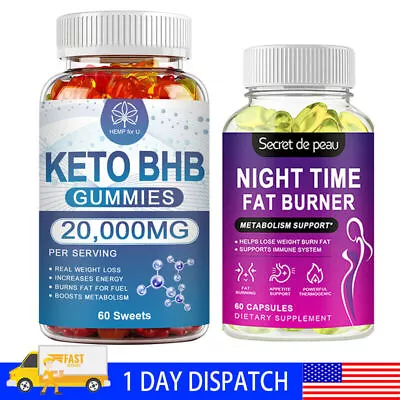 Keto BHB Gummies Diet ACV Weight Loss Night Time Fat Burner Appetite Suppressant • $11.19