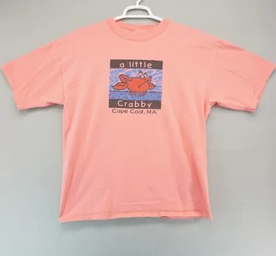 Vintage Cape Cod MA Tshirt XL A Little Crabby Coed Sportswear Single Stitch USA • $14.37