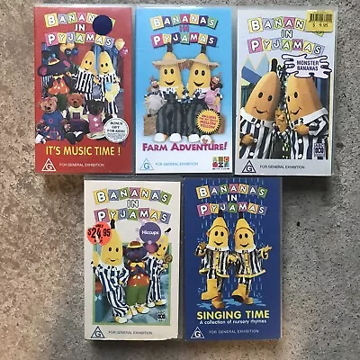 Bananas In Pyjamas VHS 5x -  Hiccups Singing Time Monster Bananas  ABC Video 90s • $36