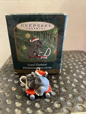 Hallmark Christmas Ornament Loyal Elephant 2000 Miniature Die Cast Metal QXM6041 • $8