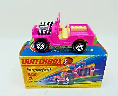 Matchbox Superfast 2b Jeep Hot Rod Pink Body Cream Seats VN Mint In Box • £29.99