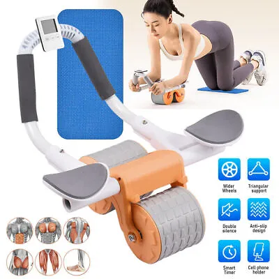 Automatic Rebound Abdominal Wheel Ab Roller Wheel With Elbow Support Roller • £12.99