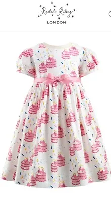 Rachel Riley Designer Girls Birthday Cake Print Dress Age 5 🎂 • £12.99