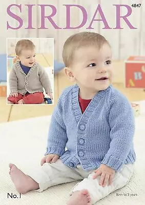 Sirdar Knitting Pattern - Sirdar No.1 Boy's And Baby Boy's Cardigans 4847 • £6.49