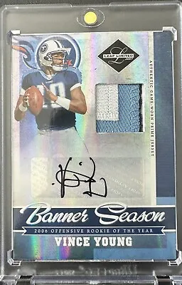 VINCE YOUNG 2007 Leaf Limited Banner Season PATCH AUTO #’d /15 Game Worn • $149.99