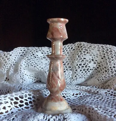 Vintage Carved Marble Stone Candle Holder 6” Tall  With 2 1/4” Base • $14.50