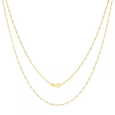 14K Yellow Gold Solid Figaro Chain Necklace Or Bracelet 1mm-9.5mm Mens Womens • $137.98