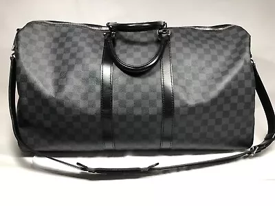 Authentic LOUIS VUITTON Damier Graphite Keepall Bandouliere 55cm N41413 Bosto... • $1099.99