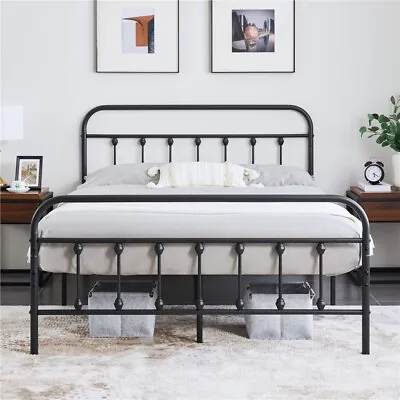 SingleDoubleKing Metal Bed Frame With Headboard And FootboardUnderbed Storage • £84.99