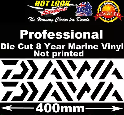 Daiwa 2 Stickers 400mm Wide For Electric Fishing Reel Boat Tandem Trailer Fridge • $9.50