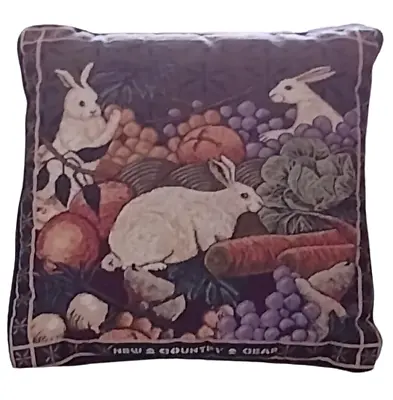 Rabbits In The Garden Tapestry Throw Pillow By New Country Gear • $17.99