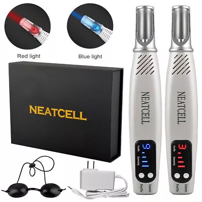 Professional Laser Picosecond Pen Blue&Red Tattoo Remover Acne Mole Scar Cleaner • $34.84