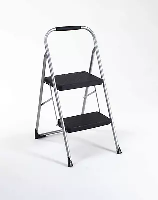 COSCO 11308PBL1E Two Step Big Step Folding Step Stool With Rubber Hand Grip Gra • $50.98