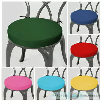 Round Chair Cushion Seat Pad Garden Outdoor Bistro Circular Stool Dining Patio • £11.97