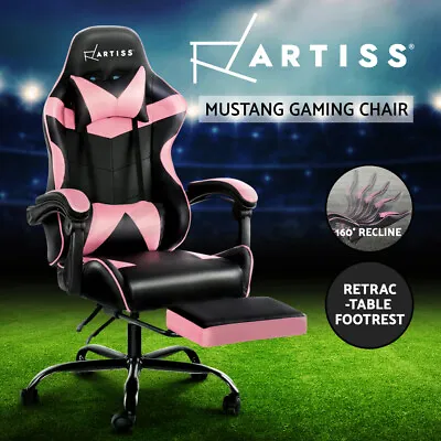 $169.95 • Buy Artiss Gaming Office Chair Computer Chair Home Recliner Footrest Black Pink