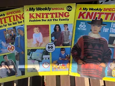 3 My Weekly Special Knitting Mags. 180+ Patterns Toys Clothes Baby Home Decor • £5