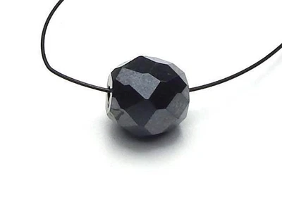 $9.95 • Buy BLACK DIAMOND 7mm Faceted Round Barrel Bead NATURAL 3.5 Carats