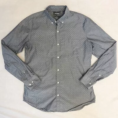 Bonobos Shirt Mens Large Long Gray Polka Dot Slim Fit Long Sleeve Button Up • $17.99