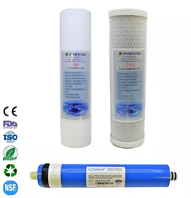 £21.99 • Buy Finerfilters RO Water Filters + 50GPD Membrane For 3 Stage Reverse Osmosis Units